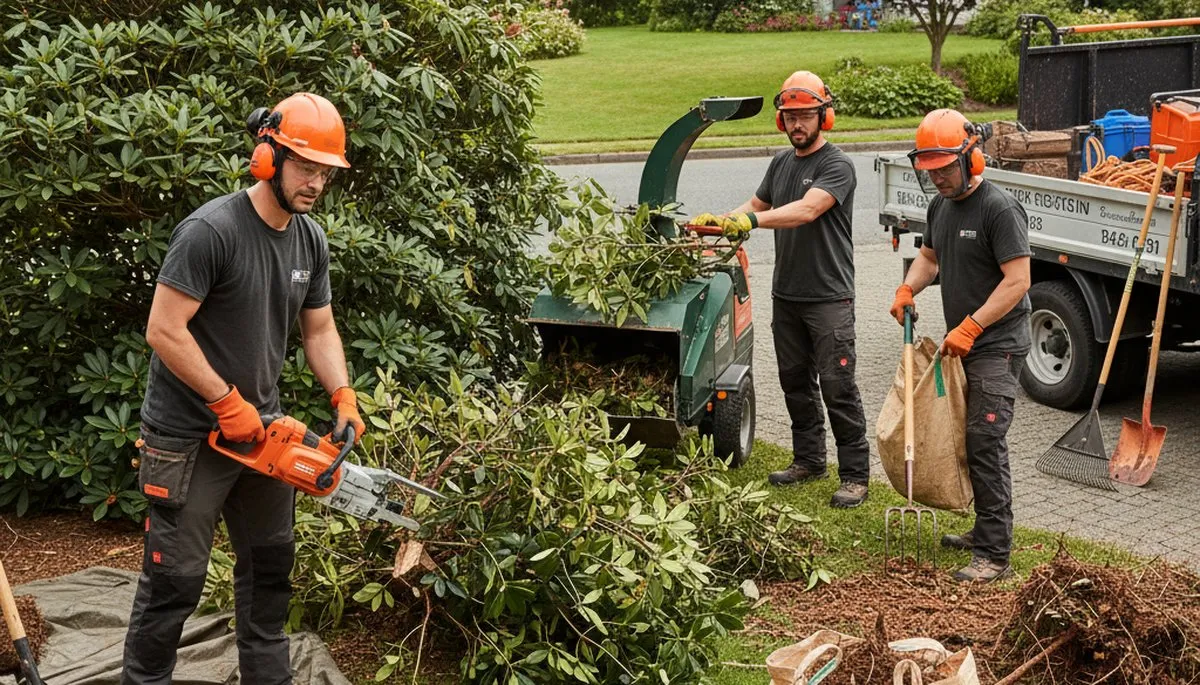 Shrub removal service in Tampa, FL for safely clearing overgrown shrubs from a residential property