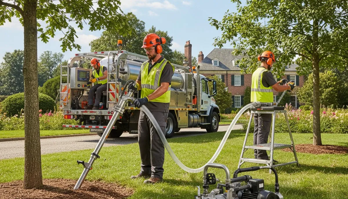 Tree care expert fertilizing a Tampa, FL tree to support healthier growth and resilience