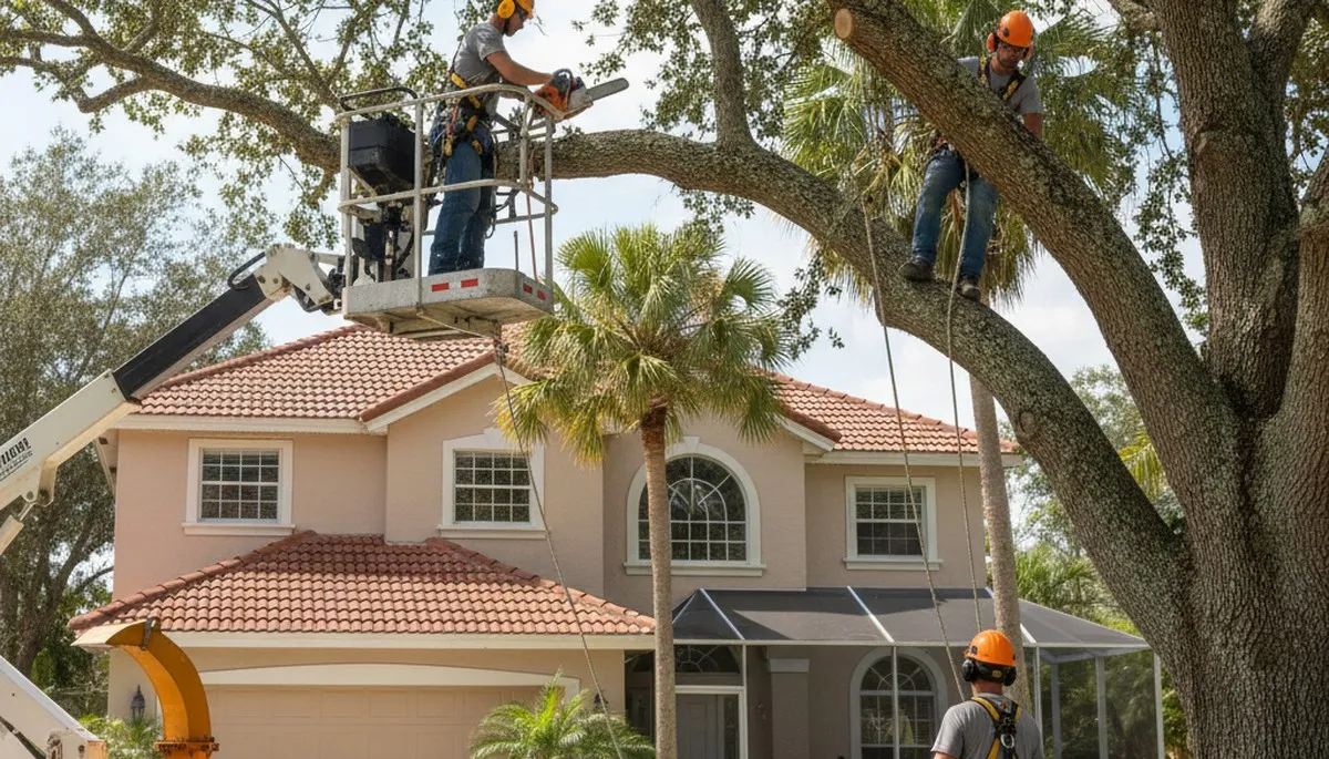 Tree service team in Tampa, FL providing professional tree trimming and care for local properties